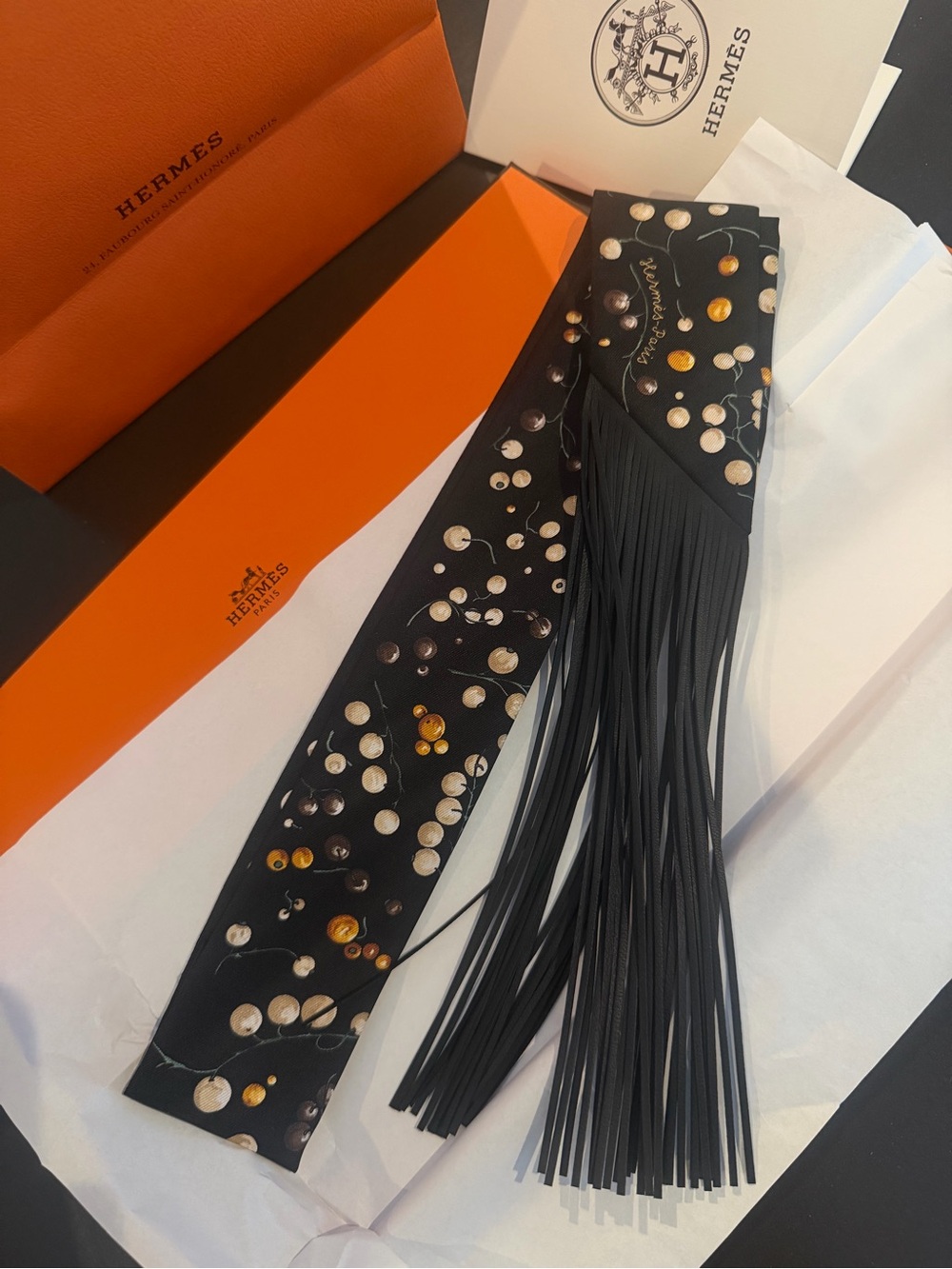 Hermes Fringe twilly
